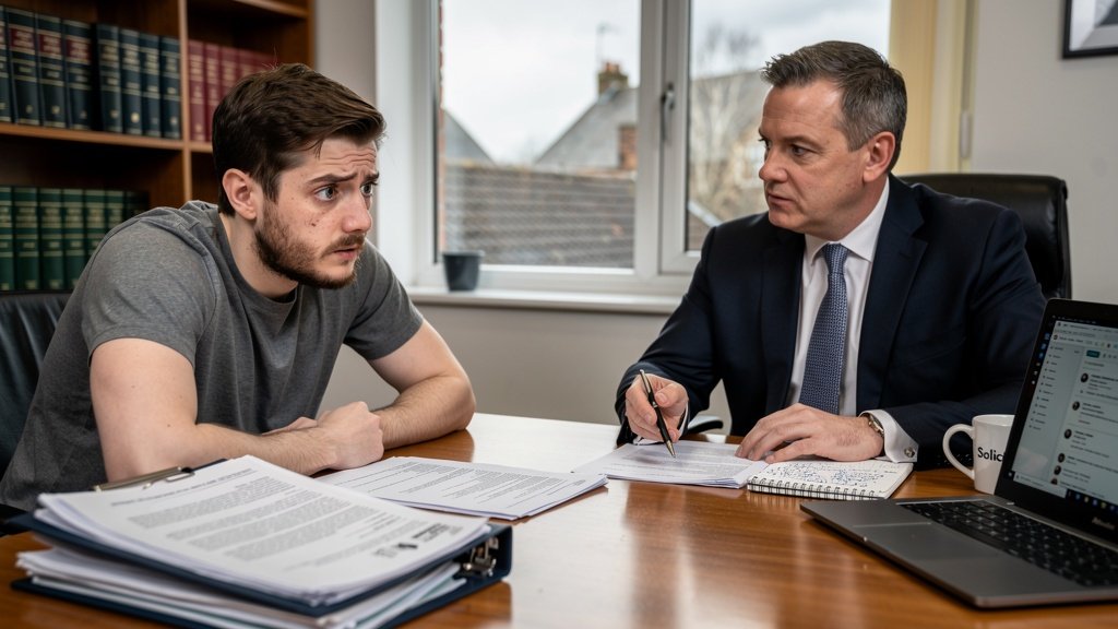 UK tenant meeting with a solicitor to discuss a housing disrepair claim